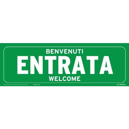 Cartello adesivo verticale 30x10 cm - ENTRATA