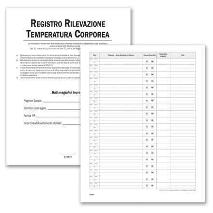 Registro per la Rilevazione Temperatura Corporea - 24 pagine - 31x24,5 cm