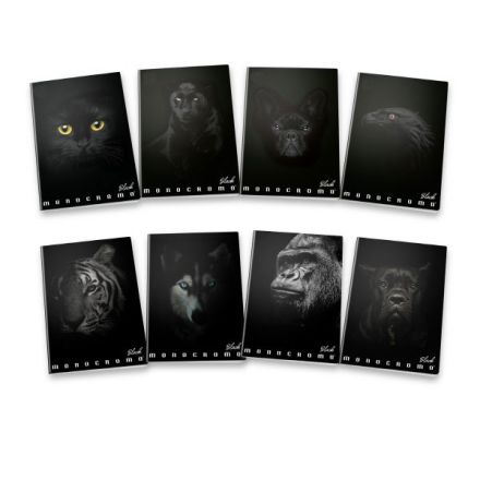 Maxiquaderni Monocromo Black - Rigatura 1R - Righe medie e superiori - 100 g - copertine assortite