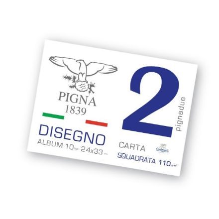 Blocco da Disegno PignaDue punto metallico - carta liscia riquadrata