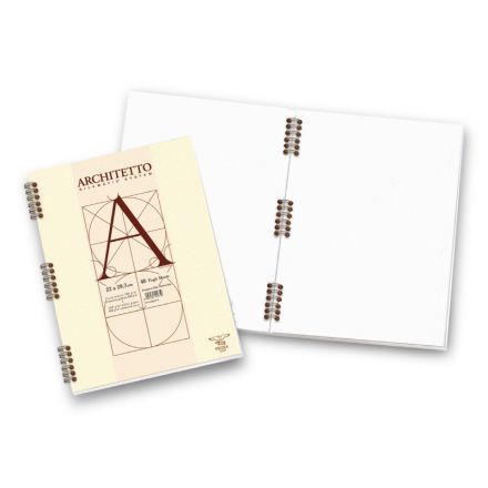 Blocco notes Architetto - A4 - BI - Bianco - spirale - 40 fogli da 100 g