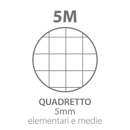 Blocco 8X12 Monocromo Skipfluo Fsc - Rigatura 5M - Quadretto elementari e medie - Formato 8x12