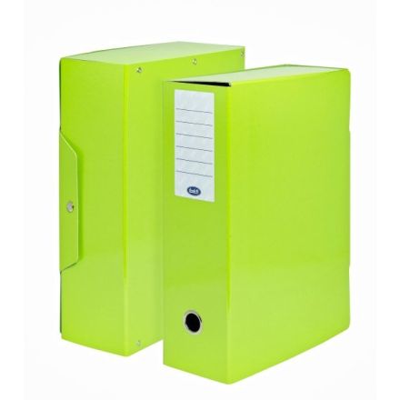 Scatola progetti con bottone - Dorso 10 cm - 34x24 cm - verde chiaro