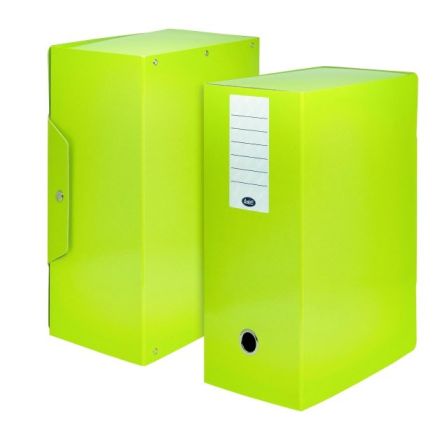 Scatola progetti con bottone - Dorso 15 cm - 34x24 cm- verde chiaro