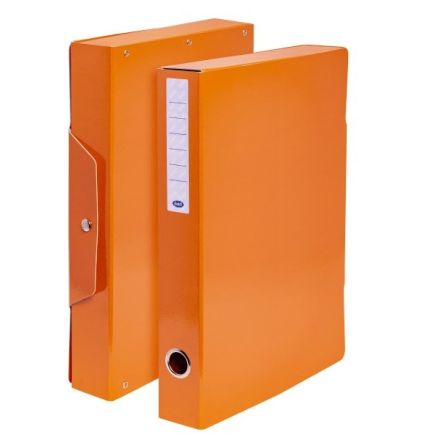 Scatola progetti con bottone - Dorso 5 cm - 34x24 cm - arancio