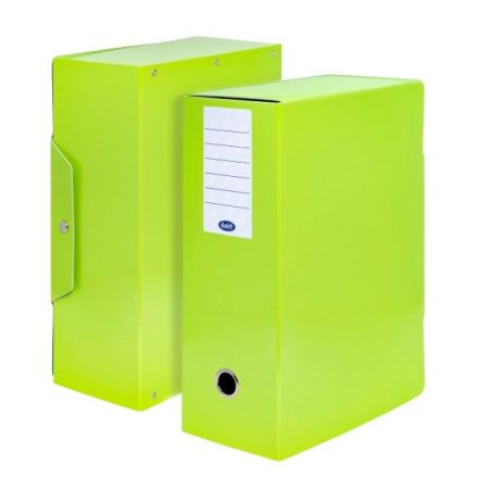 Scatola progetti con bottone - Dorso 12 cm -34x24 cm - verde chiaro