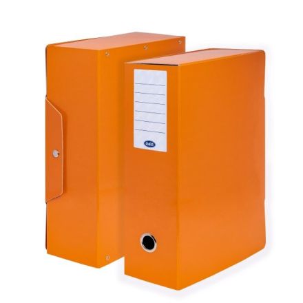 Scatola progetti con bottone - Dorso 10 cm - 34x24 cm- arancio
