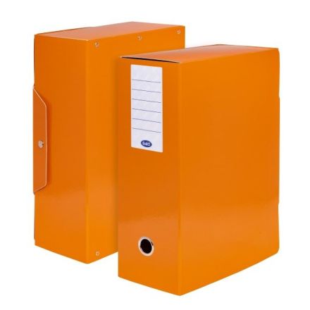 Scatola progetti con bottone - Dorso 12 cm - 34x24 cm- arancio