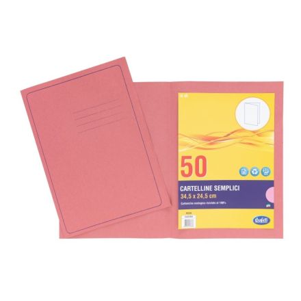 Cartelline semplici Light - cartoncino - 145 g/mq - 34,5x24,5 cm - rosa - conf. 50 pz