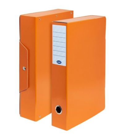 Scatola progetti con bottone - Dorso 7 cm - 34x24 cm - arancio