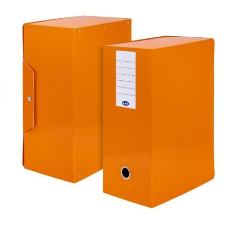 Scatola progetti con bottone - Dorso 15 cm - 34x24 cm- arancio
