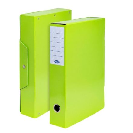 Scatola progetti con bottone - Dorso 7 cm - 34x24 cm - verde chiaro