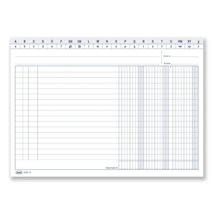 Scheda a 3 colonne con naselli a/z festonati - cartoncino da 140 gr. bianco - 14,8x21 cm