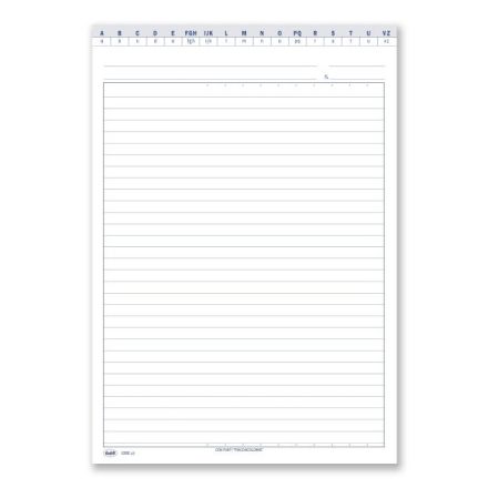 Scheda a righe con punti traccia-colonne e naselli a/z - cartoncino da 200 gr. - 24X17 cm
