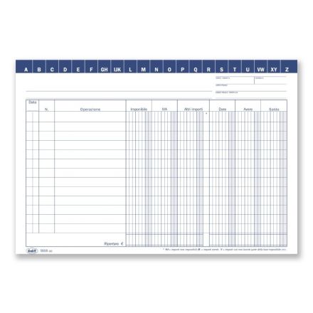 Scheda Dare/Avere/Saldo (in evidenza imponibile e IVA) - Verde da 140 gr. - 14,8x21 cm