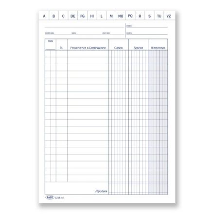 Scheda Carico/Scarico/Esistenza - 17x12 cm