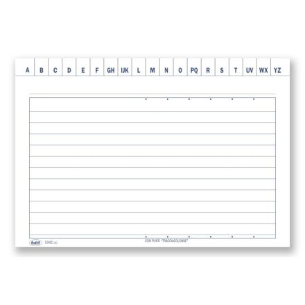 Scheda a righe con punti traccia-colonne e naselli a/z - cartoncino da 140 gr. - 10,5x14,8 cm