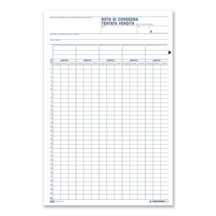 Nota di consegna/Tentata vendita/Documento di Trasporto - Scheda a 2 copie - 30,5x21 cm