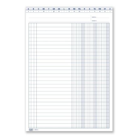 Scheda a 3 colonne con naselli a/z - cartoncino da 200 gr. - 24x17 cm