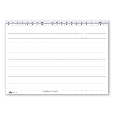 Scheda a righe con punti traccia-colonne e naselli a/z - cartoncino da 200 gr. - 14,8x21 cm