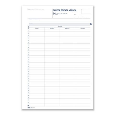 Tentata vendita/Documento di Trasporto - Scheda a 2 copie - 30,5x21 cm