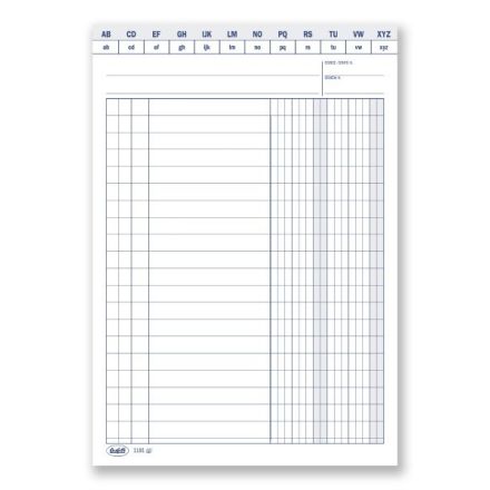 Scheda a 2 colonne con naselli a/z - cartoncino da 140 gr. - 17x12 cm