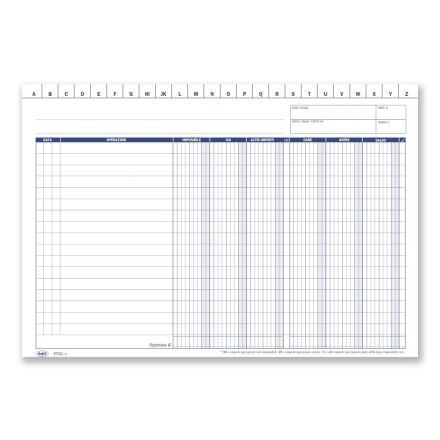 Scheda Dare/Avere/Saldo (in evidenza imponibile e IVA) - Bianca da 140 gr. - 17x24 cm