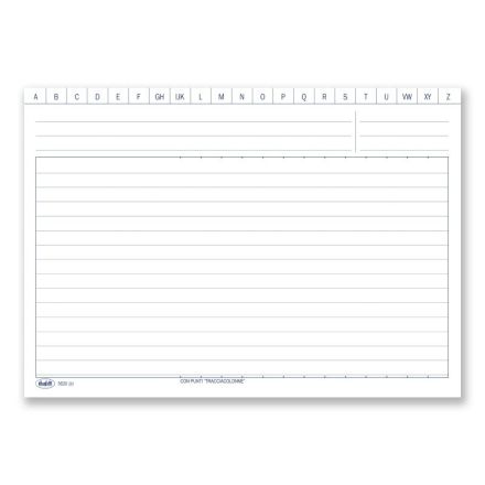 Scheda a righe con punti traccia-colonne e naselli a/z - cartoncino da 140 gr. - 14,8x21 cm