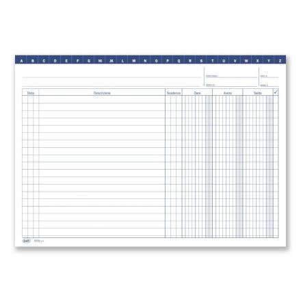 Scheda Dare/Avere/Saldo - Blu da 140 gr. - 17x24 cm