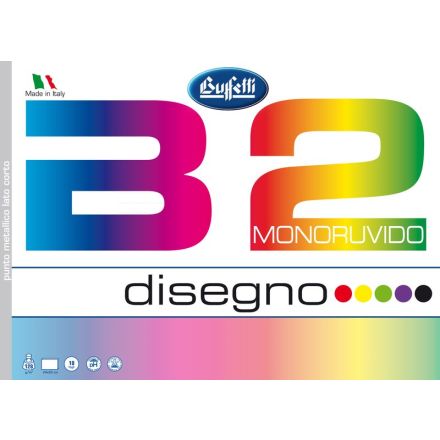 Album da disegno B2 Colore - punto metallico - 24x33 cm - monoruvido - 10 fogli - 128 g - colori assortiti