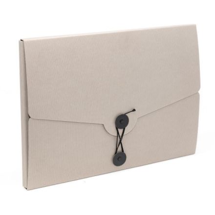 Cartellina 3 lembi con laccio Living - cartoncino 21x29,7 cm - tortora