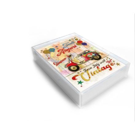 Biglietti assortiti 12x18 AUGURI VINTAGE conf. da 12 pz