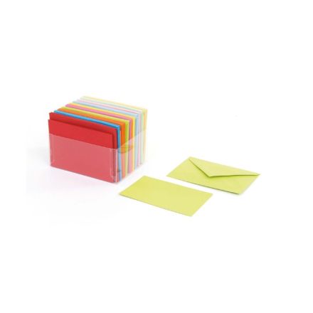 Buste e cartoncini arcobaleno 6,5x10,5 (in scatola pvc) conf. 100 pz