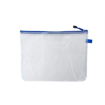 Busta con zip - PVC - 26x35 cm - blu