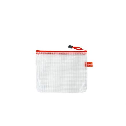 Busta con zip - PVC -17x21 cm - rosso