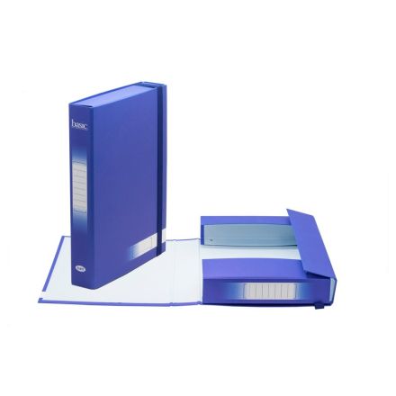 Scatola progetti con elastico Basic - Dorso 5 cm - 33x24 cm - blu