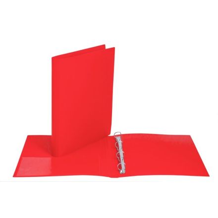 Cartella dorso tondo Happy Color - polipropilene - 4 anelli a D - Diametro 17 mm - rosso