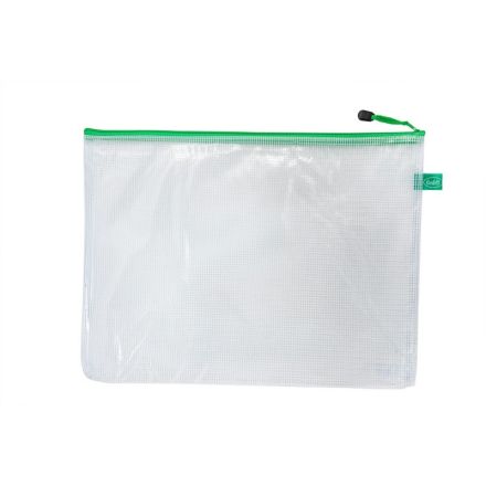 Busta con zip - PVC - 30x40 cm - verde