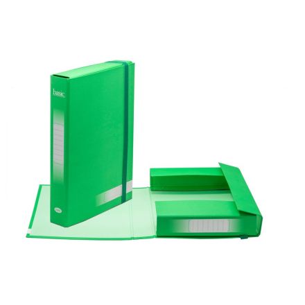 Scatola progetti con elastico Basic - Dorso 5 cm - 34x24 cm - verde