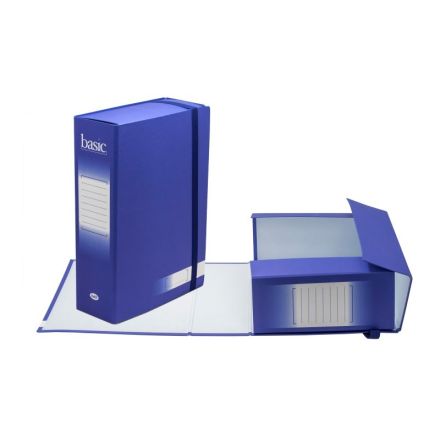 Scatola progetti con elastico Basic - Dorso 10 cm - 34x24 cm - blu