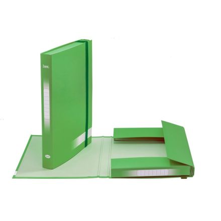 Scatola progetti con elastico Basic - Dorso 3 cm - 34x24 cm - verde