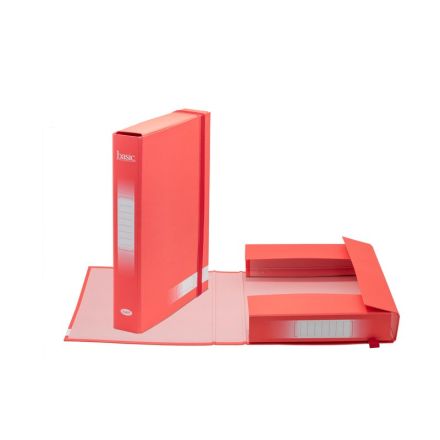 Scatola progetti con elastico Basic - Dorso 5 cm - 34x24 cm - rosso