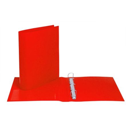 Cartella dorso tondo Happy Color - polipropilene - 4 anelli a D - Diametro 30 mm - rosso