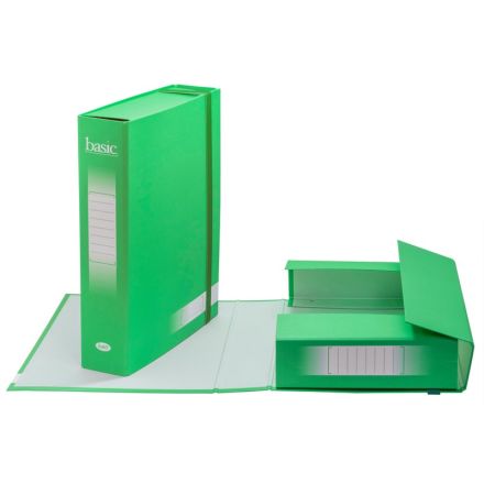 Scatola progetti con elastico Basic - Dorso 7 cm - 34x24 cm - verde