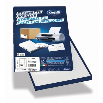 Etichette multifunzione - conf. 100 fogli - f.to 66x33,86 mm - angoli arrotondati con margine - n. etichette per foglio 24