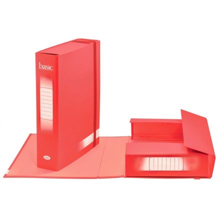 Scatola progetti con elastico Basic - Dorso 7 cm - 34x24 cm - rosso