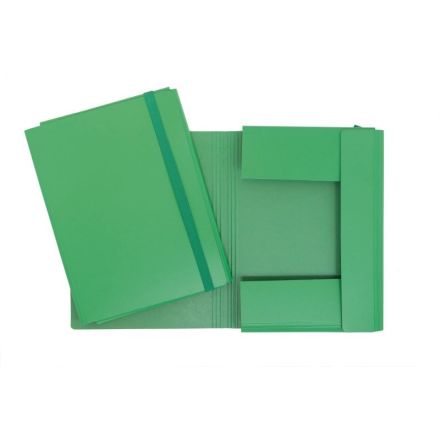 Cartellina con elastico - cartoncino fibrone - 34x24 cm - verde