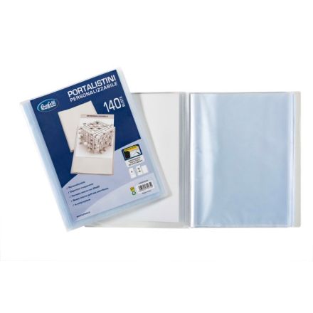 Portalistini personalizzabile - Polipropilene - 140 buste - 30x22 cm - bianco trasparente