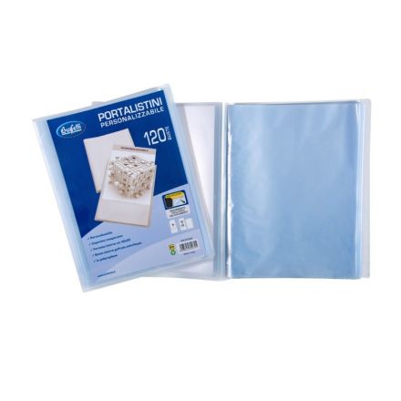 Portalistini personalizzabile - Polipropilene - 120 buste - 30x22 cm - bianco trasparente