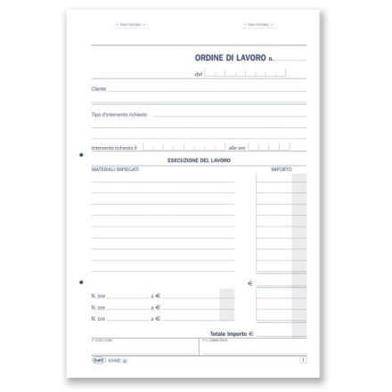 Interventi a domicilio del cliente (per idraulici, falegnami, elettricisti etc.) - Blocco 50/50 fogli autoricalcante - 21,5x14,8 cm